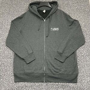 DVS Shoe Company Hoodie‎ Men XL Gray Threadfast Full Zip Long Sleeve Pocket